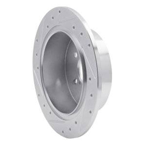 Subaru Outback Brake Rotor (1) - Rear Right - R1 Concepts - Drilled & Slotted - Silver - `05-`09